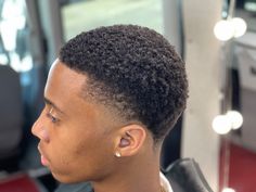 Taper Fade Haircut Mens Black, Nappy Fro With Fade Men, Short Black Men Haircut, Taper Fade 4c Hair, Taper Fade Short Hair Black, Small Afro Men, Mini Afro Taper Fade Black Men, Low Cut Taper Fade, Low Afro Taper