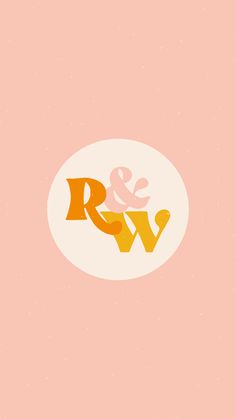 an orange and white logo with the word r & w on it's side