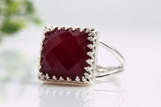 Hey, I found this really awesome Etsy listing at https://www.etsy.com/listing/125938615/silver-ruby-ringsquare-ruby-gemstone Silver Ruby Ring, Birthday Cocktails, July Birthstone Ring, Ring Square, Precious Rings, Citrine Jewelry, Fancy Gifts, Gem Ring, Jade Ring