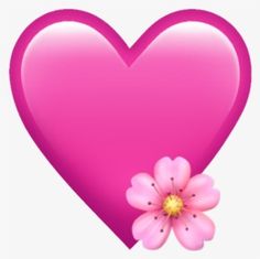 a pink heart with a flower in the middle