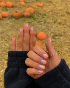 50+ Perfect Orange Tip Nail Designs That Are Really Trendy; fall nails! This includes orange nails, orange nails acrylic, orange nails summer, orange nail designs, french tip nails, french tip nails orange, french tip ideas & more! This also includes orange nail art, orange nail ideas, orange nail designs, french tip with design, orange nails almond, orange nails square, bright nails, summer nails, french tip acrylic nails, french tip nail designs & more! #orangenails #frenchtipnails Short Fall Nails, Simple Fall Nails, Fall Manicure, Fall Gel Nails, Cute Simple Nails, Cute Nails For Fall, Summery Nails, Fall Acrylic Nails