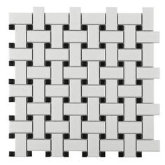 a white and black mosaic tile pattern