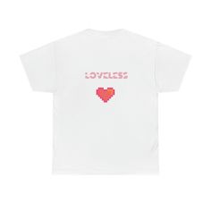 This unisex heavy cotton tee sports the Loveless name and logo. It is the foundation upon which casual fashion grows. The specially spun fibers provide a premium comfort experience and design sharpness. No side seams mean there are no itchy interruptions under the arms. The shoulders have tape for improved durability. Show off your style with this Loveless tee. .: Medium fabric (5.3 oz/yd² (180 g/m .: Classic fit .: Tear-away label .: Runs true to size   S M L XL 2XL 3XL Width, in 17.99 20.00 21.97 23.98 25.98 27.99 Length, in 28.00 29.00 30.00 31.00 32.00 33.00 Sleeve length, in 7.24 7.76 8.23 8.74 9.25 9.76 Cotton T-shirt With Heart Graphic And Relaxed Fit, Cotton T-shirt With Heart Graphic In Relaxed Fit, Cotton T-shirt With Heart Graphic For Streetwear, Heavy Cotton, Cotton Tee, Gender Neutral, Casual Fashion, Foundation, Adult Outfits