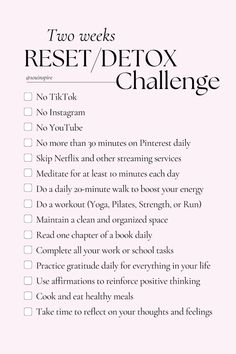 Follow for more self-improvement tips! #DetoxChallenge #HealthyHabits 2025 Reset Checklist, 2025 Reset List, 2025 Self Improvement, End Of Year Reset, Quarterly Reset, 2025 Challenge, 2025 Reset, Monday Reset, Reset Life