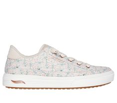 Stop and smell the roses with a classic silhouette and supportive comfort wearing Skechers Street Arch Fit Arcade - Flowa Friends. This fresh floral design has been granted the APMA Seal of Acceptance and features a canvas upper with decorative tied-off laces, a removable Arch Fit insole, and a lightweight cushioned midsole. | Skechers Women's Arch Fit Arcade - Print Powa Sneaker | Medium Width | Patented Skechers Arch Fit insole system with podiatrist-certified arch support | Podiatrist-designe Stop And Smell The Roses, Smell The Roses, Wide Shoes, Skechers Women, Comfort Wear, Girls Sneakers, Skechers Shoes, School Shoes, Slipper Boots