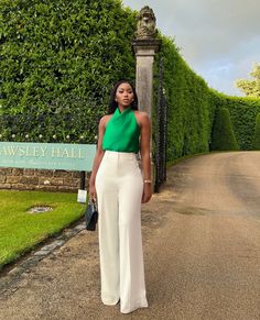 Trousers Date Outfit, Girls Dinner Outfit Black Woman, Girly Church Outfits, Professional Dinner Outfits Women, Dinner Date Outfit Ideas Classy, Corporate Trousers For Ladies, Classic Dinner Outfit, Resort Wear For Women Classy, Corporate Girly