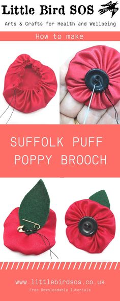 the instructions for how to make poppy brooch