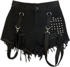 Gothic Shorts, Tassel Belt, Denim Shorts Women, Black Denim Shorts, Denim Fashion, Fashion Pants, Denim Women, Black Denim, Summer Women