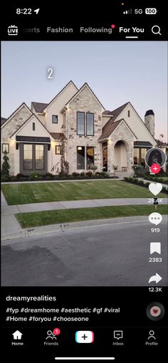 a house that is on the screen with an app showing it's real estate