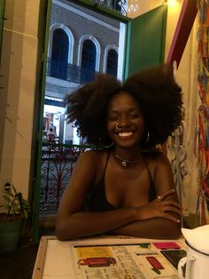 Healthy Afro Hair Aesthetic, Black Women Aesthetic Outfits, Feminine Black Woman Aesthetic, Big Afro Aesthetic, Mixed Black Woman, Black Ethereal Aesthetic, Afro Aesthetic, Afrocentric Hair, Natural Hair Black Women