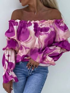 Pink Long Sleeve Off-shoulder Top For Spring, Trendy One-shoulder Pink Top, Trendy Pink One-shoulder Top, Spring Purple Off-shoulder Top, Purple Off-shoulder Top For Summer, Purple Off-shoulder Summer Top, Boho Style Outfits, Summer Gathering, Leisure Fashion