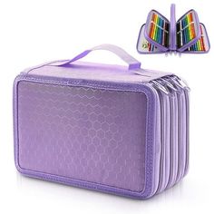 EEEkit large-capacity pencil case adopts a 4-layer 72+3 slot structure and an independent elastic support design so that various items in the pencil case can be placed in an orderly manner. 72 Slot Pencil Case is perfect for storing colored pencils, office supplies, and cosmetics. The compact and lightweight portable design can be easily carried anywhere for travel or outdoor work. Don't hesitate, come and take it home!!! Size: 7.87" x 5.51" x 3.54".  Color: Multicolor. Colored Pencil Case, Unicorn Pencil Case, Pencil Case Pouch, Cute Pencil Case, Pencil Organizer, Bag For School, Makeup Storage Bag, Come And Take It, Pen Pouch