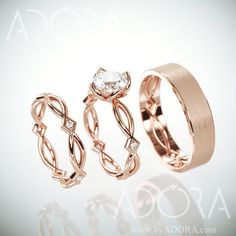 three different types of wedding bands and rings