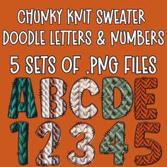 the letters and numbers are made up of different types of yarns, which can be used for knitting or crocheting