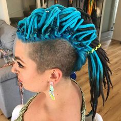 51 Hottest Mohawk Braids Worth Giving A Shot (2023) Dread Mohawk Women, Mohawk Dreads Women, Mohawk Dreadlocks Women, Dread Mohawk, Dreadlock Mohawk, Mohawk Dreads, Dreads With Undercut, Festival Hair Extensions