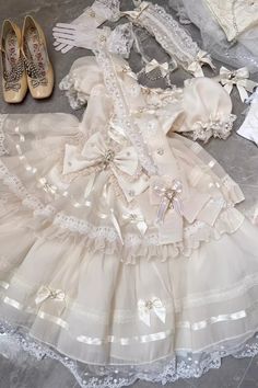 Ivory Jewel Ballet Doll Ruffle Hanayome Bowknot Lace Sweet Elegant Lo – LolitaInside Girly Shirts, Cutecore Outfit, Drawing Outfits, Debut Ideas, Ballet Doll, Punk Dress, Locker Room, Beautiful Clothes, Magic Wand