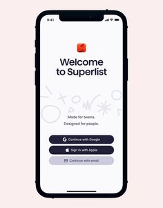 an iphone screen with the welcome to superist app on it's display,