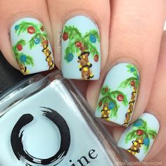 Palm Tree Nail Art, Tree Nail Art, Christmas Palm Tree, Feather Nails, Beachy Christmas, Tree Nails