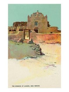 an old drawing of a building in the desert