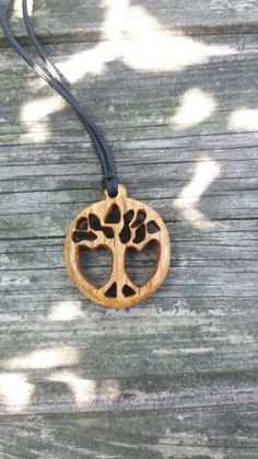 Tree of Life Tree of Life Pendant Tree of Life Necklace | Etsy Wooden Peace Sign, Harry Potter Symbols, Harry Potter Necklace, Peace Necklace, Handmade Tree, Peace Sign Necklace, Life Tree, Band Ghost, Hippie Necklace