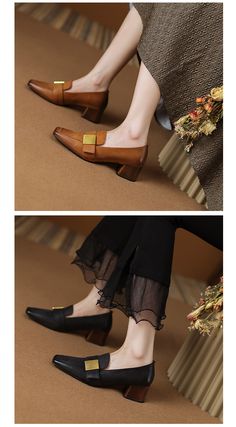 CHIKO Hasana Square Toe Block Heels Loafers Shoes Fall Office Court Shoes With Rubber Sole, Square Toe Court Shoes With Rubber Sole For Work, Low Heel Platform Loafers With Leather Sole For Office, Office Platform Loafers With Low Heel And Leather Sole, Pointed Toe Platform Loafers With Leather Sole For Office, Office Low Heel Flats With Metal Feet, Pointed Toe Platform Loafers For Office, Office Heels With Rubber Sole For Fall, Leather Low Heel Loafers For Office