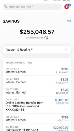 an iphone screenshot shows the balances and savings for each bank account, including $ 250 or more