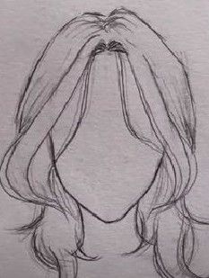 a drawing of a woman's face with long hair