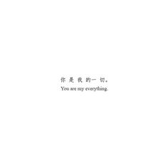 the words you are my everything written in english and chinese on a plain white background