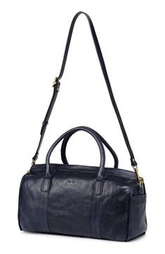 Convertible straps offer versatile carrying of this structured satchel bag that's shaped from buttery-soft leather. Interior zip pocket Lined Leather Imported Navy Rectangular Satchel For Everyday Use, Classic Blue Leather Satchel, Navy Satchel Shoulder Bag For On-the-go, Navy Double Handle Satchel, Luxury Navy Leather Satchel, Baby Gear Essentials, Preppy Look, Clutch Pouch, Flip Flop Slippers