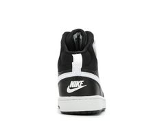 He'll look and feel like an all-star both on and off the court with the Nike Court Borough Mid 2 Sneakers! This classic basketball inspired high-top design features a durable and easy to clean leather upper that gives a super lux look and feel with every step. Durable and easy to clean leather upper, Secure lace-up closure with hook-and-loop Velcro strap closure, Cushioning insole for added comfort, Shock absorbing midsole, Durable rubber traction outsole, Breathable fabric shoe lining, Padded t Sporty High-top Sneakers For Sports Events, Nike High-top Basketball Shoes For Sports Events, Nike Sporty High-top Basketball Sneakers, Nike Mid-top Skate Shoes For Sports, Black Breathable High-top Sneakers For Basketball, Boys Nike Shoes Black, Nike Court Borough Low Black And Red, Nike Kids' Grade School Court Borough Low 2 Shoes, Nike Court Borough Mid 2