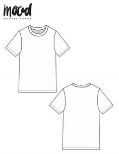 the front and back view of a white t - shirt