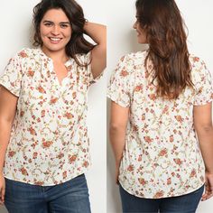 Details: Short Sleeve V-Neck Floral Tunic Blouse Soft Material, Comfortable Wear Fabric Content: 100% Polyester Follow/Like Us: @Mnmfashionxoxo Floral Tunic, Plus Size Top, Tunic Blouse, Top Sales, Fashion Tops, Plus Size Tops, Top Blouse, Plus Size, Womens Tops