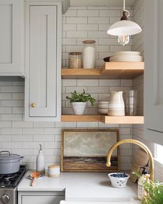 the kitchen is clean and ready to be used as a place for cooking or eating