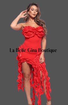 Introducing the Martha Ruffle Tube Dress in Red! This stunning dress is the epitome of elegance and style. With its ruffle detailing and flattering tube silhouette, it's the perfect choice for any special occasion. Whether you're attending a wedding, a cocktail party, or a romantic dinner, this dress will make you feel confident and beautiful. Made from high-quality materials, it offers a comfortable fit and a touch of luxury. Pair it with your favorite heels and accessories for a complete look Unisex Outfits, Birthday Elegant, Jean Romper, Night Wedding, Lingerie For Men, Romantic Dinner, Long Jeans, Long Jumpsuits, Wedding Night