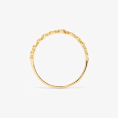 Scalloped Swell Ring 1-2mm (width of band), 0.8-1.4mm (thickness)Matte Finish In stock:18K Yellow Gold - size 6 Out-of-stock size will be special order (final sale)If you would like to purchase this ring in size below 3 or above 9, please write your exact size in the "Special Instructions" field at checkout. Unless we have the size you need in stock, this will be specially made for you. Please allow 5 weeks lead time. Modern Twist Yellow Gold Diamond Ring, Modern Twist Open Band Diamond Ring In Yellow Gold, Minimalist Yellow Gold Ring With Decorative Band, Minimalist Yellow Gold Rings With Decorative Band, Fine Jewelry Yellow Gold Stackable Rings With Decorative Band, Modern Twist Yellow Gold Stackable Rings With Open Band, Yellow Gold Stackable Rings With Decorative Band, Modern Twist Yellow Gold Stackable Rings, Modern Twist Yellow Gold Stackable Rings With Polished Finish