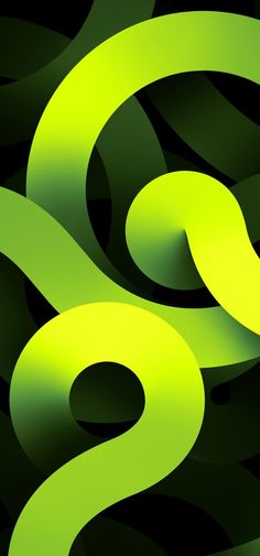 an abstract background consisting of green and black circles, with the letter s in the center