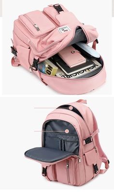 Cute School Bags College, Cute Bag For School, School Bags Aesthetic, Cute Bags For School, Kawaii School Bag, Big School Bags, College Bags For Girls, Cute School Bag, Girly Backpacks