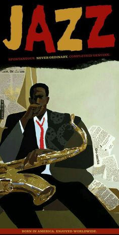 a man in a suit and tie sitting next to a saxophone