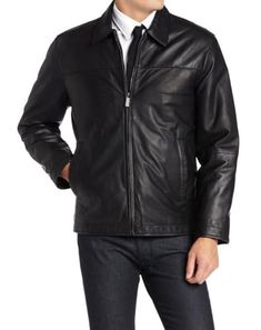 Men's Leather Jacket Genuine Lambskin Black Biker Motorcycle Jackets For Men MJ086