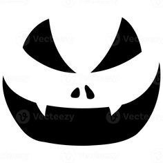 a black and white halloween pumpkin face