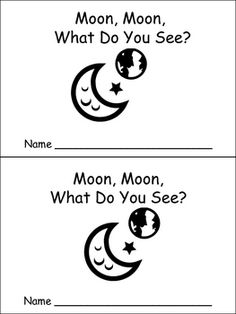 two cards with the words moon, what do you see?