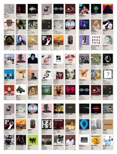 an image of many different album covers on the same page as shown in this poster