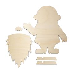 wooden cutouts with the shape of a bear and hedge