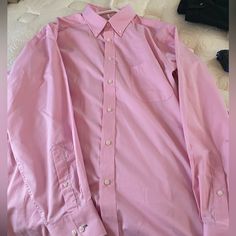 Izod Pink All Over Stretch Button Down Shirt. Nwot. Bought This To Go With The Navy Saddlebred Pants Although Never Had The Chance To Wear Them No Rips, No Stains And No Tears Comes From A Smoke-Free And Pet Free Home. Pink Long Sleeve Dress Shirt With Button Closure, Pink Button-up Dress Shirt, Pink Collared Shirt With Buttons, Casual Pink Button-up Dress Shirt, Pink Collared Shirt With Button Cuffs, Classic Pink Button-up Shirt, Pink Button-up Formal Shirt, Pink Button-up Shirt For Formal Occasions, Classic Pink Collared Shirt