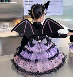 Fashion Kuromi Dress Set For Children PN6447 ●Material:soft ●Note: include Dress,Shirt,Hair clip,Wings,Magic Wand ●Size: 100cm: length 55 cm, bust 30.6 cm 110cm: length 59 cm, bust 32.2 cm 120cm: length 63 cm, bust 33.8 cm 130cm: length 67 cm, bust 35.4 cm 140cm: length 71 cm, bust 37 cm 150cm: length 75 cm, bust 38.6 cm (Please allow 1-3cm differs due to manual measurement.As different computers display colors differently,the color of the actual may vary slightly from the above images.Thanks fo Kuromi Dress, Shirt Hair, Toddler Costumes, Fleece Dress, Smallville, Halloween Costumes For Girls, Coat Outfits, Magic Wand, Halloween Girl