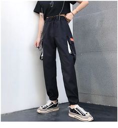 FREE SHIPPING Women High Waist Loose Streetwear Baggy Pants JKP3379 Hip Hop Style Parachute Trousers For Summer, Hip Hop Parachute Trousers For Summer, Hip Hop Parachute Pants For Summer, Casual High Waist Baggy Parachute Pants, Casual High Waist Harem Pants For Streetwear, Summer Streetwear Harem Pants With Pockets, Trendy Relaxed Fit Harem Pants For Streetwear, Casual Black Harem Pants With Pockets, High-waist Techwear Pants For Spring