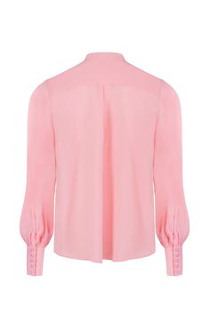 Cut from pink silk, this blouse has a relaxed shape enhanced by gathered details along the yoke and at the back. It also features buttoned cuffs with Corozo buttons. 100% Silk  Dry Clean Softly  Made in Poland Feminine Aesthetic, Candy Pink, Band Collar, Pink Silk, Pink Candy, Independent Designers Fashion, Silk Shirt, Italian Style, Luxury Retail