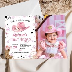 Western First Rodeo Wild West Cowgirl Birthday Invitation Wild West Cowgirl, Cowgirl Birthday Invitations, First Rodeo, Cowgirl Birthday, 1st Birthday Girls, Wild West, Bridal Shower Invitations, Rodeo