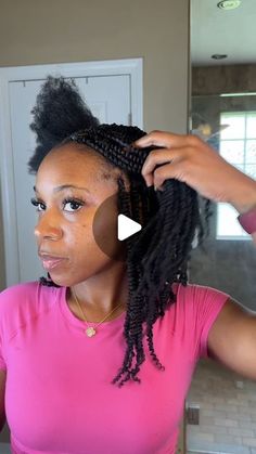 Vicky on Instagram: "Why am I sitting here thinking I can do this on myself🤣🤣Lol if you tried mini twist you will in LOVE Must!🔥😍  ———————————— Using: Springy Afro Twist Human Hair * 24 inch * 3packs (Link in Bio) Hairstylist:@vbweavin  ———————————— $25.00 off the purchase of 2 packs. $40.00 off the purchase of 3 packs. $60.00 off the purchase of 4 more packs. #minitwists #minitwist #twistbraids" Twists Protective Styles Natural Hair, Diy Two Strand Twist With Weave, Crochet Mini Twist Hairstyles, Twisted Up Springy Afro Twist Hairstyles, Springy Afro Twist Hair, Afro Twists Hairstyles, Mini Twist With Added Hair, Mini Twists With Extensions Tutorial, Spring Afro Twist Hairstyles