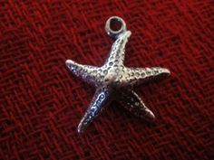 925 sterling silver oxidized  starfish charm 1 pc. Silver Starfish Charm For Gifts, Silver Starfish Charm As Gift, Silver Starfish Charm For Gift, Silver Starfish Charm Jewelry, Large Mermaid, Silver Shark, Hammered Silver, Star Charms, Matte Gold